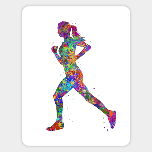 Runner girl Magnet by Yahya Art